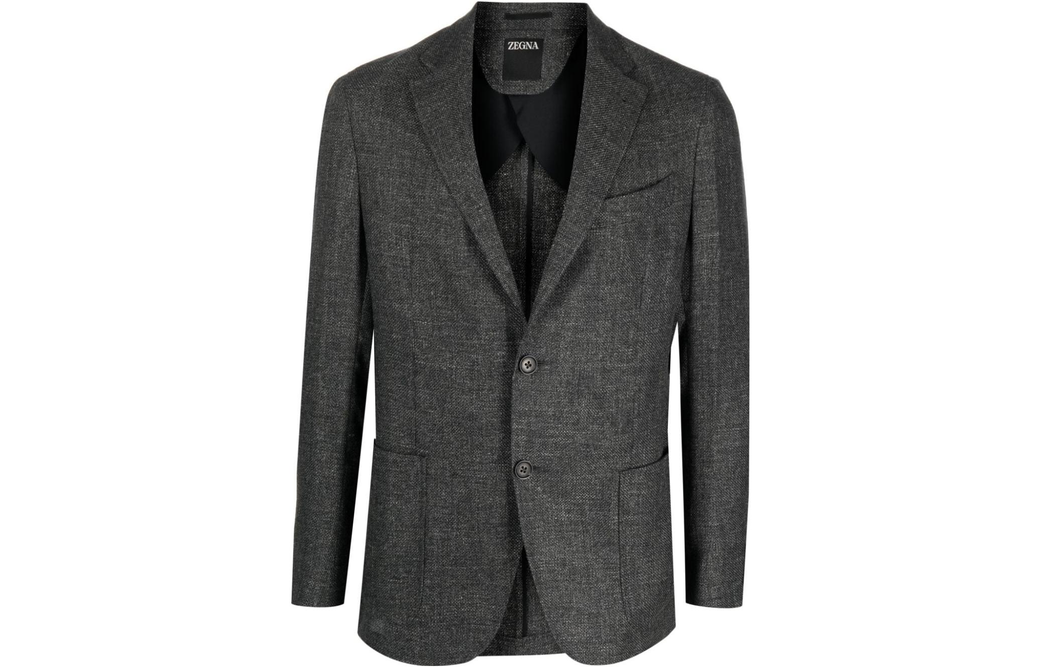 Z Zegna Solid Single-Breasted Blazer Jacket in Gray. UBC18A5SDF-300