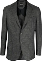 Z Zegna Solid Single-Breasted Blazer Jacket in Gray. UBC18A5SDF-300 Z Zegna Solid Single-Breasted Blazer Jacket in Gray. UBC18A5SDF-300