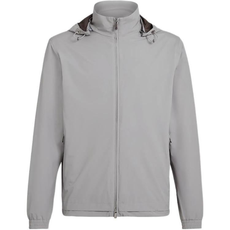 Z Zegna Solid Stand Collar Long Sleeve Jacket Men’s Dark Gray VU019-Z078-K02