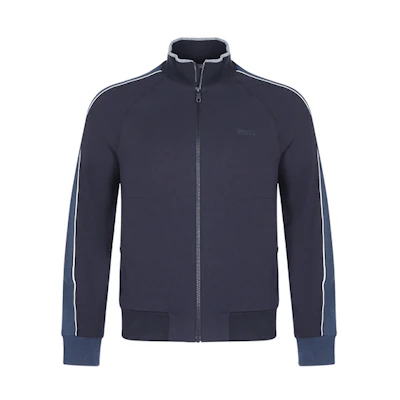Z Zegna SS21 Midnight Blue Zip-Up Modal Cotton Jacket VV451-ZZ873-B09