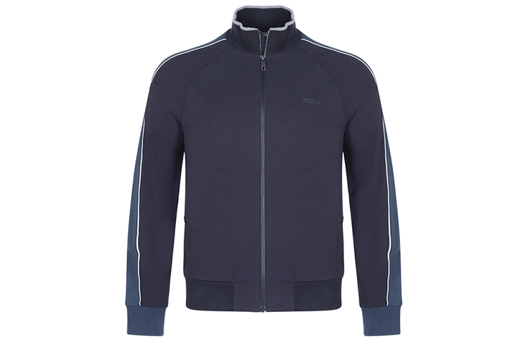 Order Z Zegna SS21 深藍色拉鏈莫代爾棉外套 VV451-ZZ873-B09