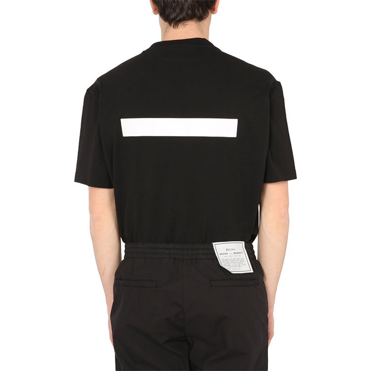 Purchase Z Zegna SS21 黑色短袖圓領T恤 VW362-ZZ649P-6P1