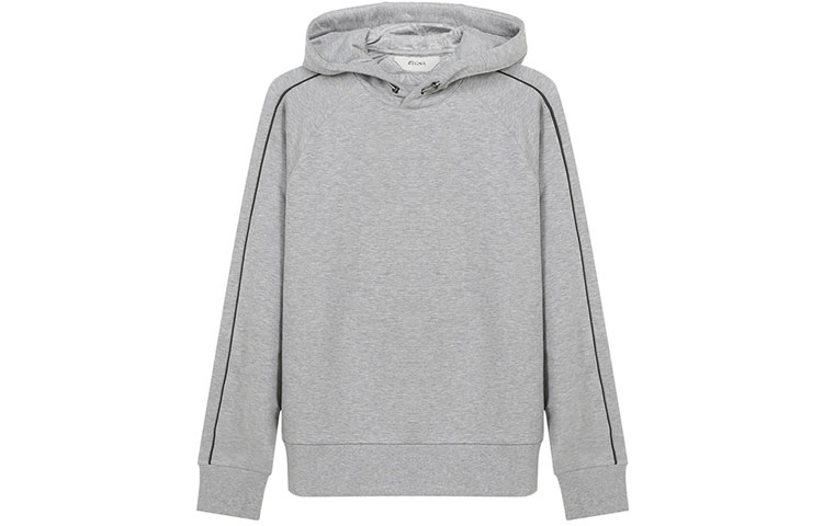 Z Zegna SS21 Grey Cotton Long-Sleeve Hoodie VW458-ZZ853-K93