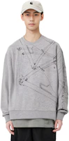 Shop Z Zegna SS22 灰色幾何印花寬鬆長袖衛衣 VZ458-ZZ898L-8L1