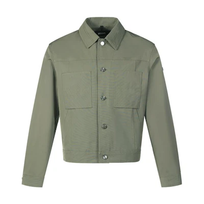 Z Zegna SS22 Light Army Green Casual Short Long-Sleeve Jacket. VZ009-ZZ026-V03