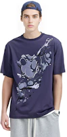 Shop Z Zegna SS22 抽象印花寬鬆藍色圓領T恤。 VZ364ZZ651A-6A1