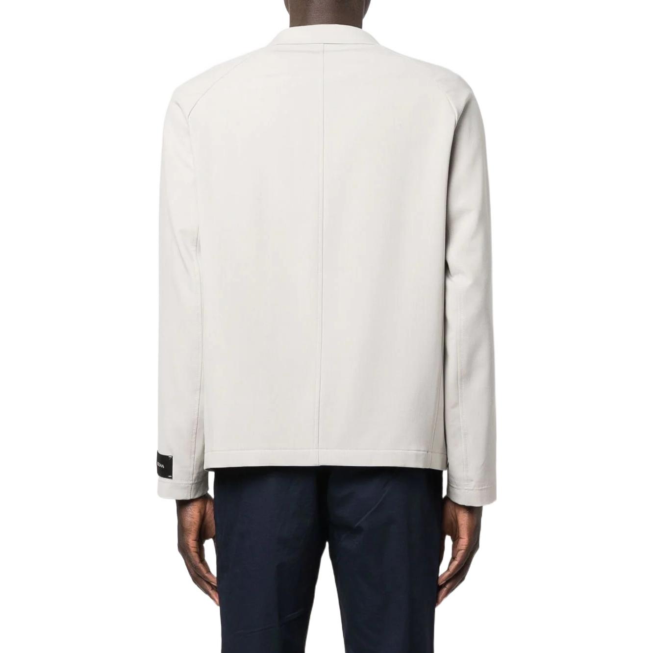 Shop Z Zegna SS22 男士米色長袖紐扣外套 1DXA-G035-0N