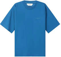 Z Zegna SS22 Blue Loose-Fit Tee with Solid Logo Print Crewneck Design VZ364-ZZ680-B05 Z Zegna SS22 Blue Loose-Fit Tee with Solid Logo Print Crewneck Design VZ364-ZZ680-B05