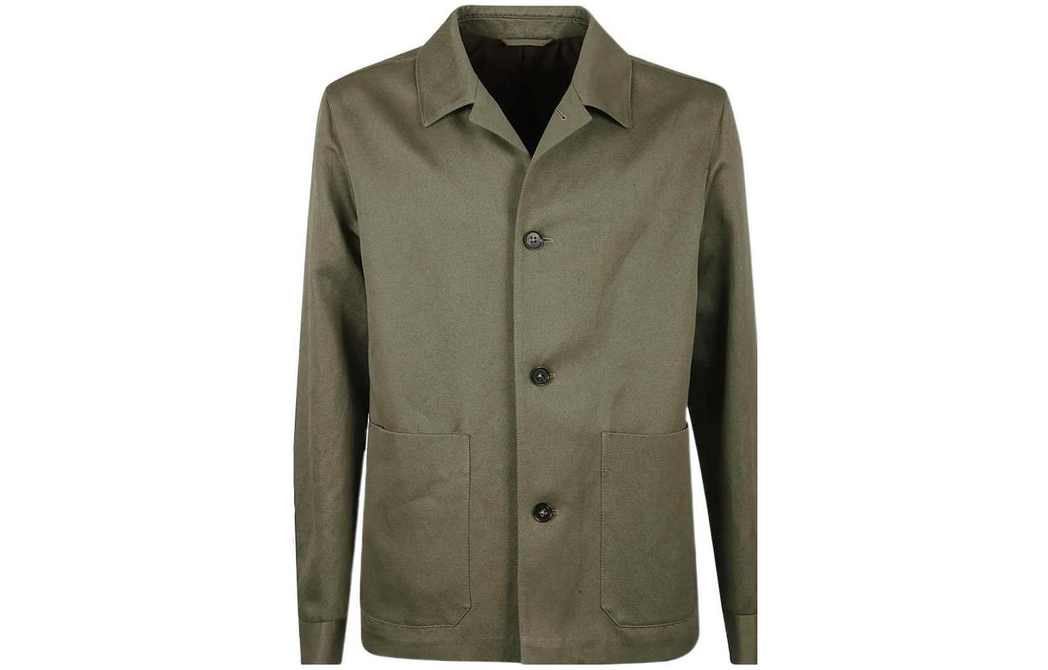 Z Zegna SS22 Green Single-Breasted Pocket Blazer Jacket UZH01-HAC600-302