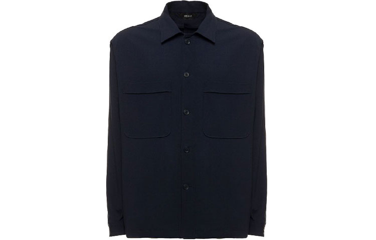 Z Zegna SS22 Single-Breasted Navy Jacket with Notched Lapel. 350818ZCO-11G