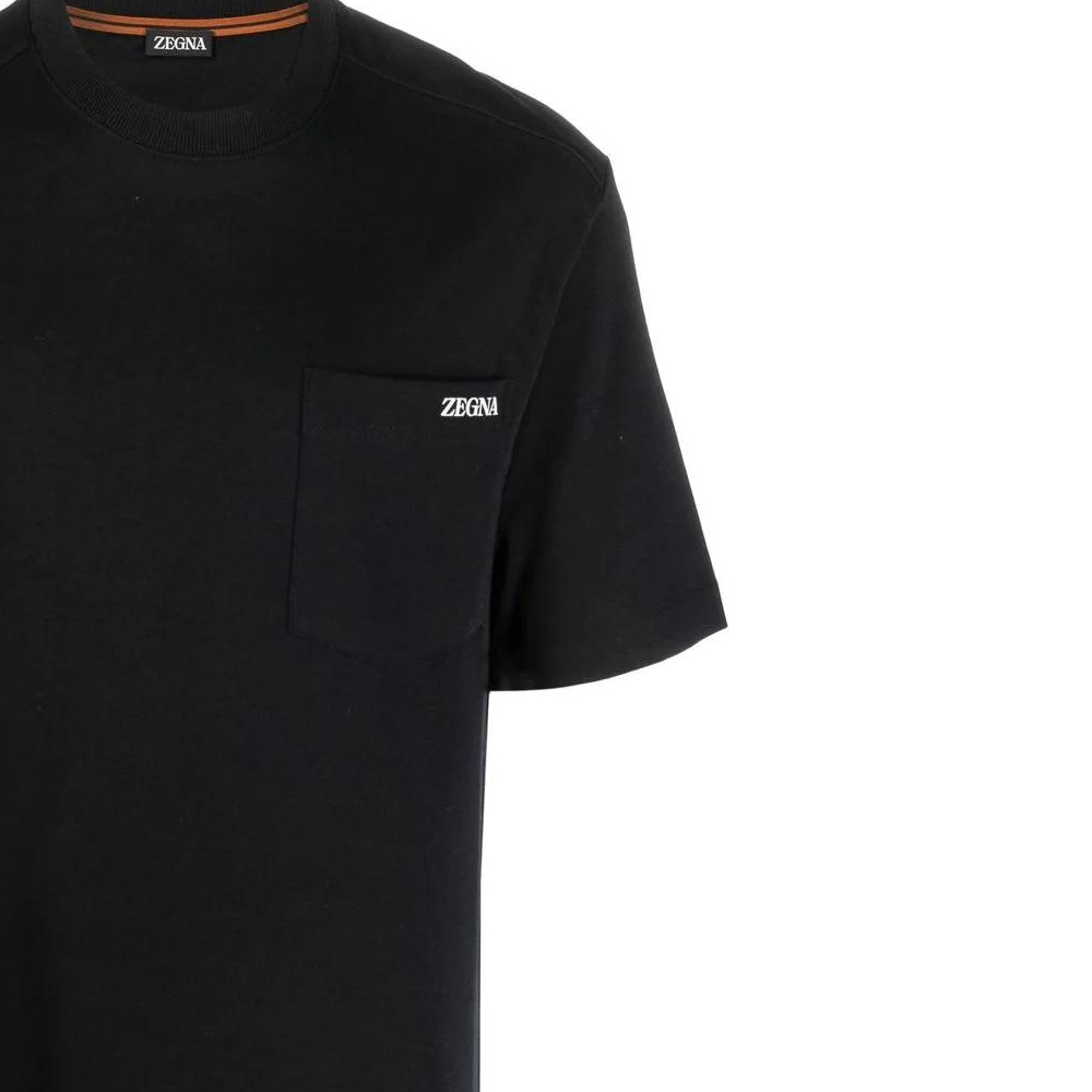 Details for Z Zegna SS23 黑色圓領T恤 純色Logo字母印花. UB385-A5B785-K09