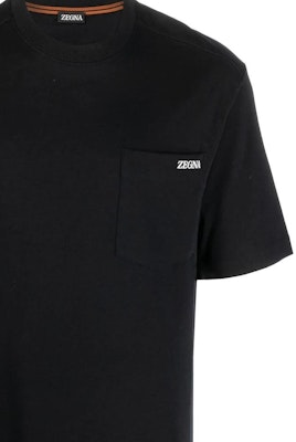 Z Zegna SS23 黑色圓領T恤 純色Logo字母印花. UB385-A5B785-K09 Details for Z Zegna SS23 黑色圓領T恤 純色Logo字母印花. UB385-A5B785-K09