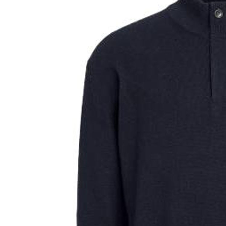 Shop Z Zegna SS23 藍色高領寬鬆針織毛衣 E8K10-127-B98