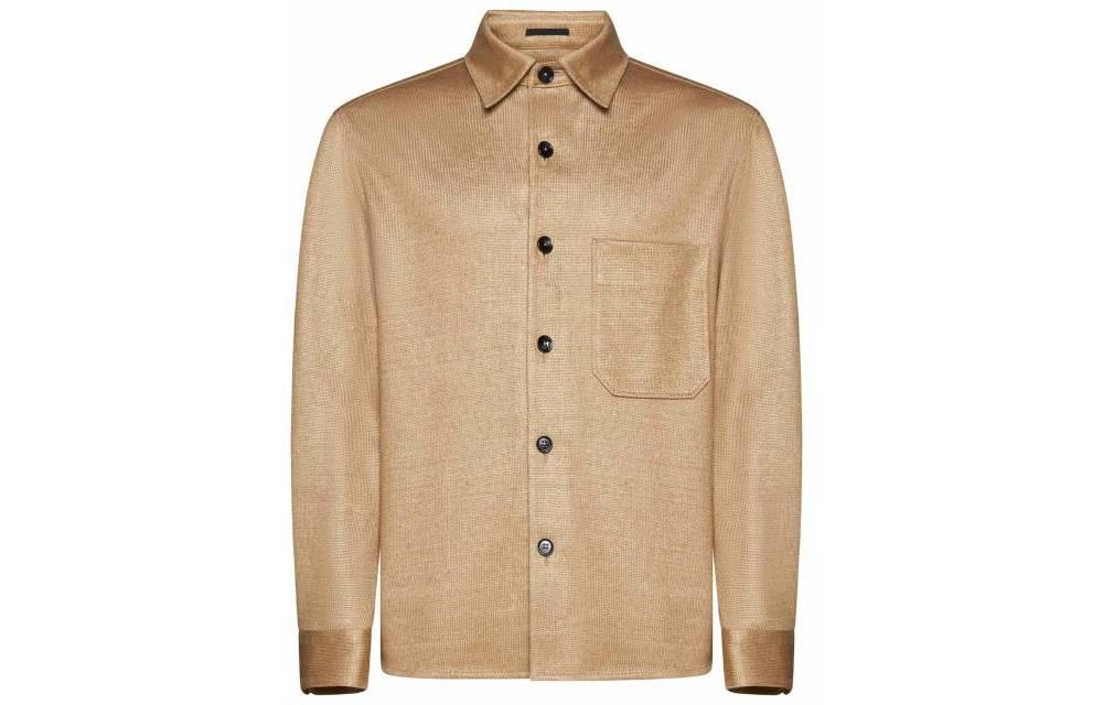 Order Z Zegna SS23 卡其色純色拉鍊翻領外套 573C14A51DHQQ07