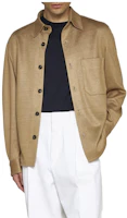 Lookbook Z Zegna SS23 卡其色純色拉鍊翻領外套 573C14A51DHQQ07