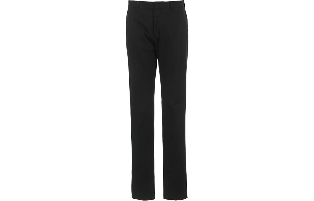 Order Z Zegna SS23 修身版黑色休閒鈕扣長褲 UBI17A5TR00-990