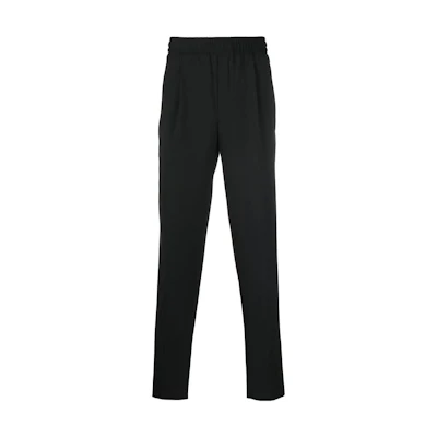 Z Zegna SS23 Slim Fit Elastic Waist Casual Pants Black. 5ZF06-2A573G-CC2