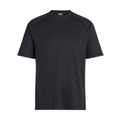 Z Zegna SS23 Solid Navy Blue Crewneck Short Sleeve Casual T-Shirt E7328A5-BCT706-B09