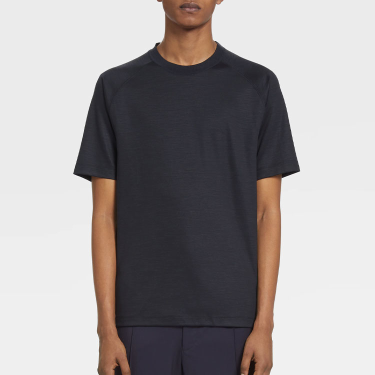 Lookbook Z Zegna SS23 海軍藍圓領短袖休閒T恤 E7328A5-BCT706-B09