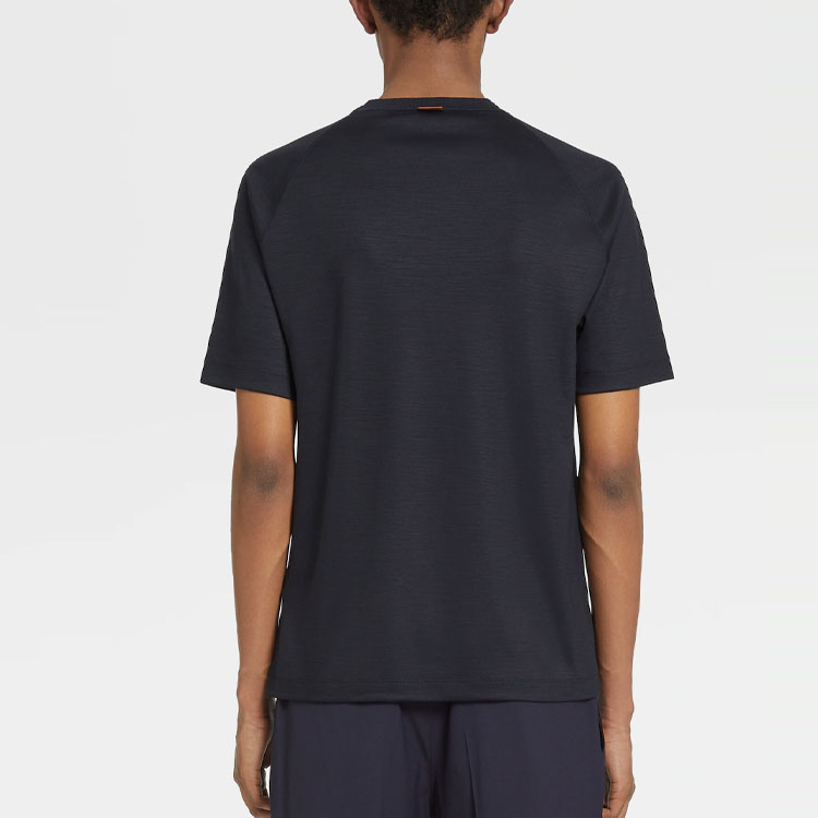 Shop Z Zegna SS23 海軍藍圓領短袖休閒T恤 E7328A5-BCT706-B09
