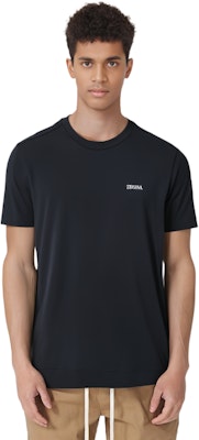 Z Zegna SS23 男士黑色刺繡Logo圓領T恤。 E7360A-5B760-B09 Details for Z Zegna SS23 男士黑色刺繡Logo圓領T恤。 E7360A-5B760-B09