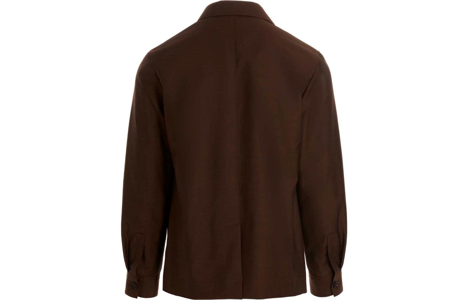 Lookbook Z Zegna SS23 棕色单排扣西装外套搭配简约缺角翻领 517C01A51DHBQ0