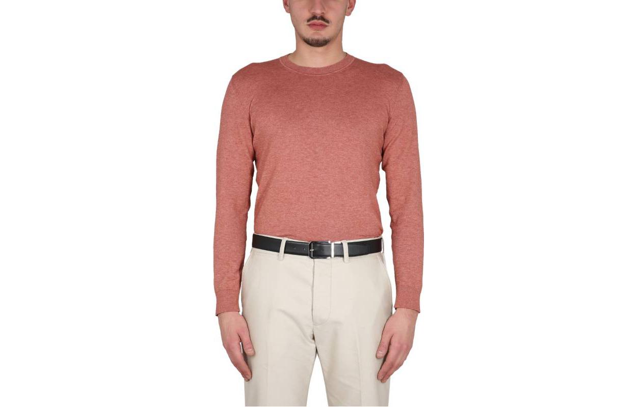 Z Zegna SS23 Brown Solid Crewneck Long-Sleeve Ribbed Knit Sweatshirt UBQ90A5110-P95