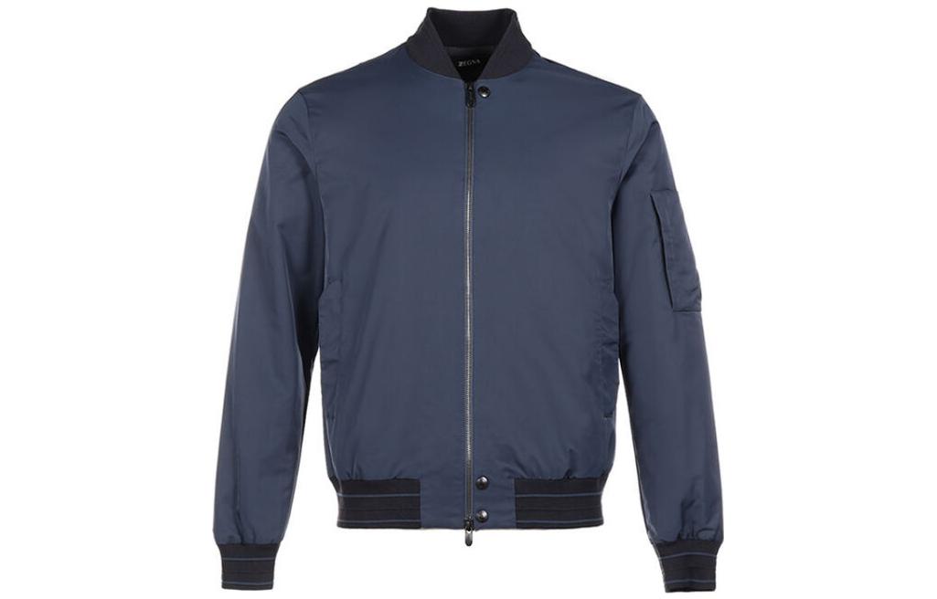 Z Zegna SS23 Casual Zip-Up Long Sleeve Jacket Deep Navy VV025-ZZ039-B07