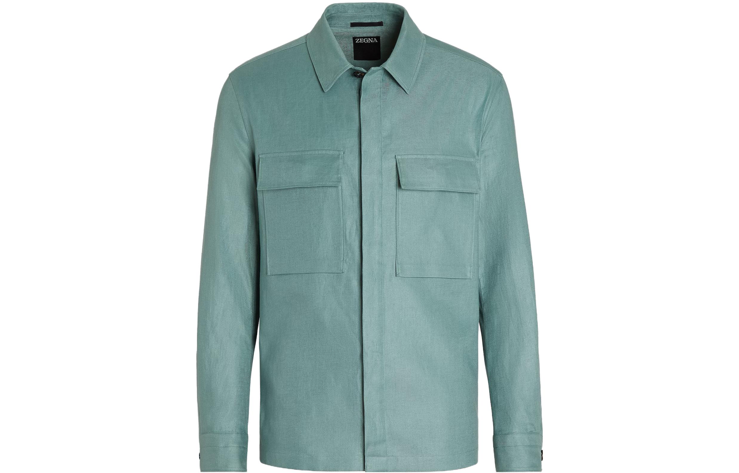 Z Zegna SS23 Light Green Casual Single-Breasted Long-Sleeve Jacket UBV60A5-SOT10-014