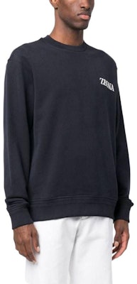 Z Zegna SS23 海軍藍浮雕標誌長袖圓領衛衣 UB522A5B872-B09 Purchase Z Zegna SS23 海軍藍浮雕標誌長袖圓領衛衣 UB522A5B872-B09