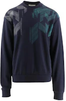 Z Zegna SS23 Patterned Print Crewneck Long Sleeve Sweatshirt Navy Mens VY424-ZZ898O-8O2 Z Zegna SS23 Patterned Print Crewneck Long Sleeve Sweatshirt Navy Mens VY424-ZZ898O-8O2