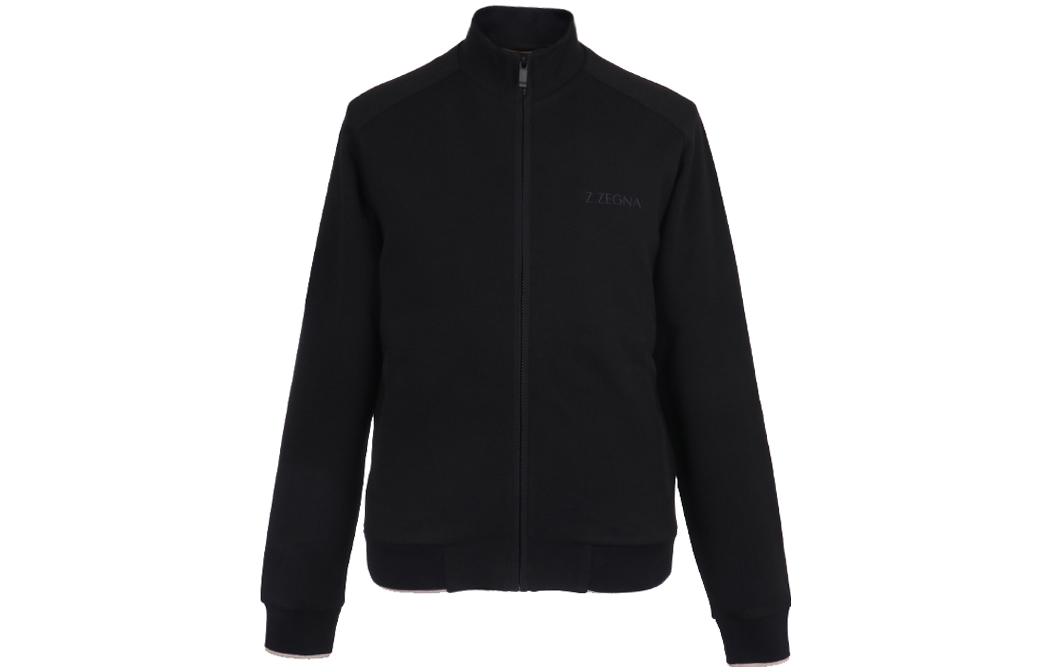 Z Zegna SS23 Solid Black Zip-Up Track Jacket VT458-ZZ870-K09
