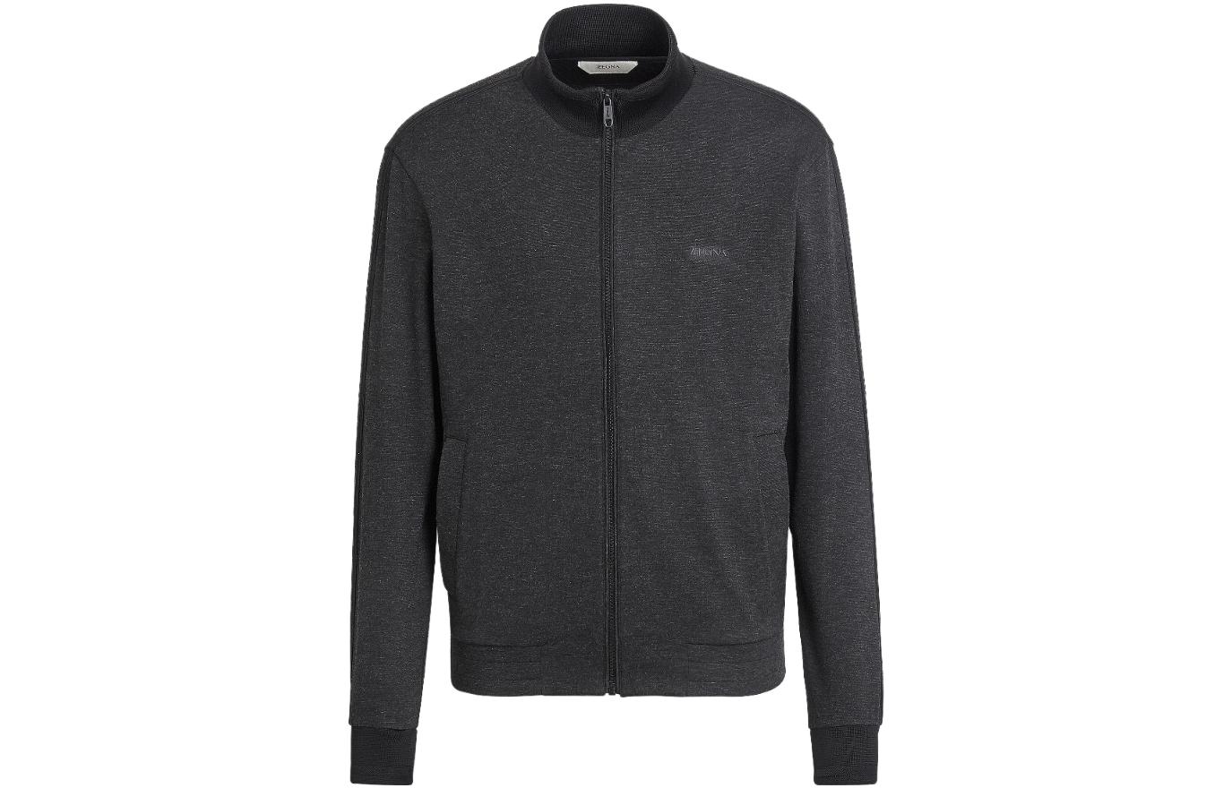 Z Zegna SS23 Solid Color Zip Jacket Black Grey VV472-ZZ810-K99