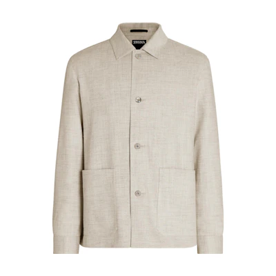Z Zegna SS23 Solid Single-Breasted Utility Jacket Beige 549C00A5-1DHAQ0-FR4