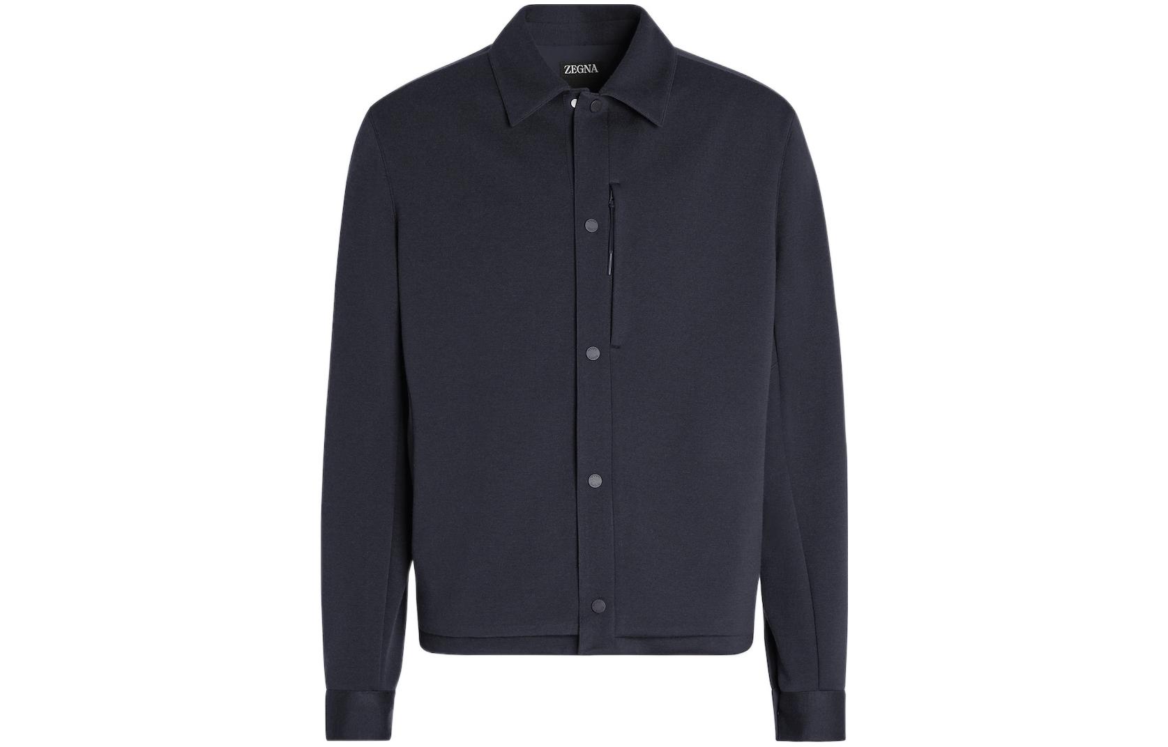 Z Zegna SS23 Solid Wool Patchwork Shirt Jacket Navy Blue - UBV08A5-SOWH1-780 圖 2