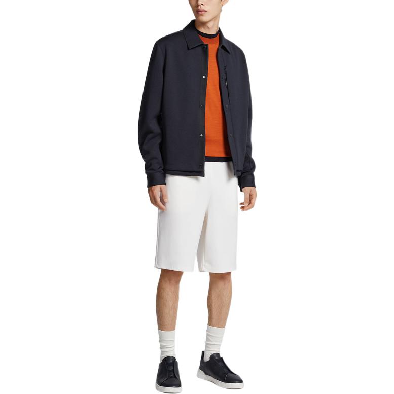 Z Zegna SS23 Solid Wool Patchwork Shirt Jacket Navy Blue - UBV08A5-SOWH1-780 圖 3