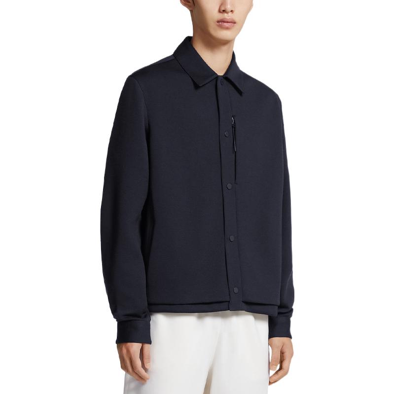 Z Zegna SS23 Solid Wool Patchwork Shirt Jacket Navy Blue - UBV08A5-SOWH1-780 圖 5