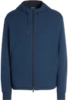 Z Zegna SS23 Solid Zip Hoodie Midnight Blue Mens UB564A5-BCT803-B08 Z Zegna SS23 Solid Zip Hoodie Midnight Blue Mens UB564A5-BCT803-B08