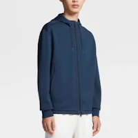 Purchase Z Zegna SS23 素色拉鍊連帽衫 深藍 男款 UB564A5-BCT803-B08
