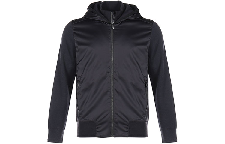 Z Zegna Wool-Polyester Hooded Jacket Navy/Black Dual Tone. VVP76-ZZT178-B09