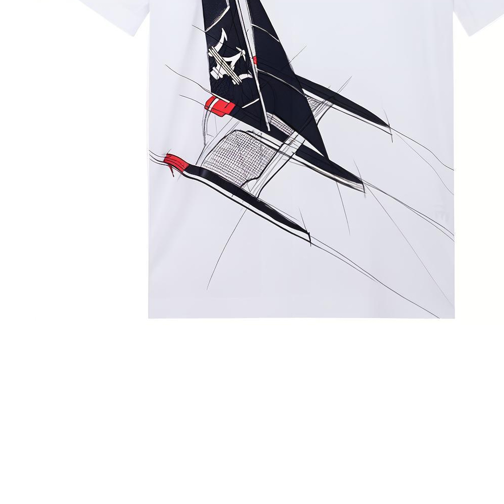 Cheap Z Zegna x Maserati 白色標誌圖案短袖T恤 VR372-ZZB630-6Y7