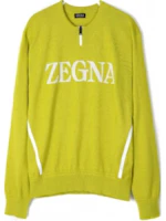 Z Zegna Yellow Logo Print Loose-Fit Crewneck Long-Sleeve Sweatshirt UBY10A-5G05-722 Z Zegna Yellow Logo Print Loose-Fit Crewneck Long-Sleeve Sweatshirt UBY10A-5G05-722