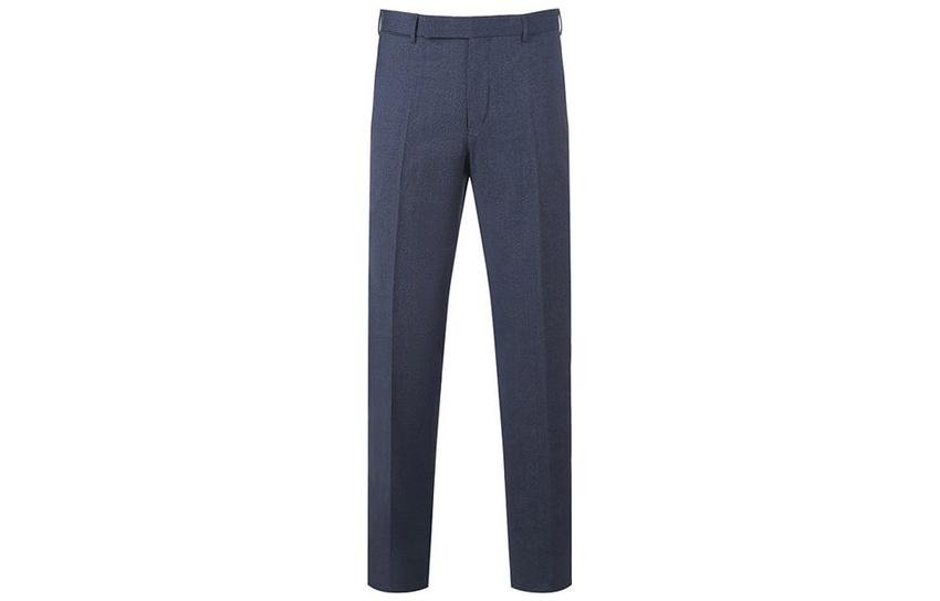 Z Zegna Zzegna FW22  Blue Straight-Leg Mid-Rise Casual Trousers. 444F01-75TB12