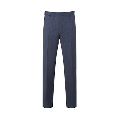 Z Zegna Zzegna FW22 Blue Straight-Leg Mid-Rise Casual Trousers. 444F01-75TB12
