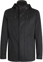 Z Zegna Zzegna Solid Drawstring Hooded Military Jacket Navy Blue - UVT42-V210-531 Z Zegna Zzegna Solid Drawstring Hooded Military Jacket Navy Blue - UVT42-V210-531