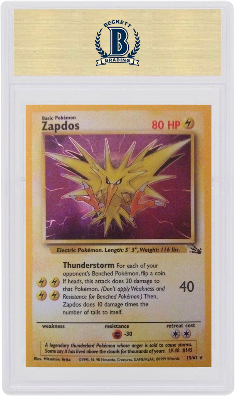 Order Zapdos-Holo 1999 Pokemon TCG Fosil #15/62 Kartu Langka Koleksi