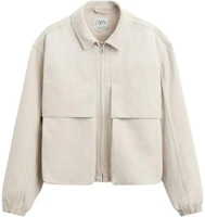 ZARA Beige Casual Long Sleeve Jacket with Solid Pocket Design. 3991431-052 ZARA Beige Casual Long Sleeve Jacket with Solid Pocket Design. 3991431-052
