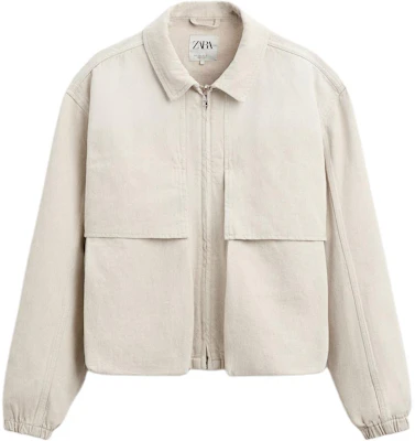 ZARA 米色休閒長袖外套附簡約口袋設計 3991431-052 Buy ZARA 米色休閒長袖外套附簡約口袋設計 3991431-052