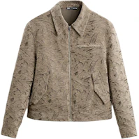 ZARA Beige Oversized Printed Long-Sleeve Jacket 08281481-35 ZARA Beige Oversized Printed Long-Sleeve Jacket 08281481-35
