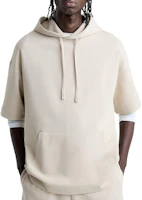 ZARA Beige Relaxed Fit Short-Sleeve Hoodie 761387706 ZARA Beige Relaxed Fit Short-Sleeve Hoodie 761387706